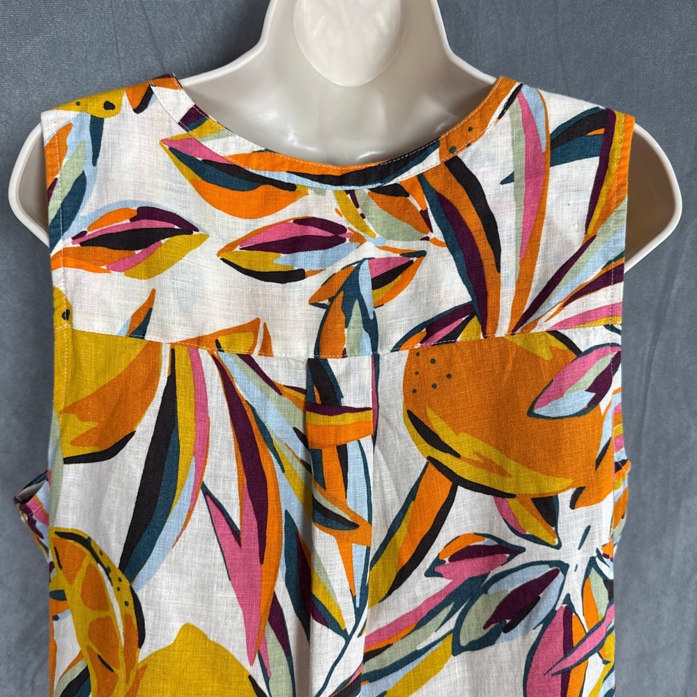 C&C California Womens L Linen Sleeveless Tank Top Beach Bright Boho Summer - Picture 12 of 15